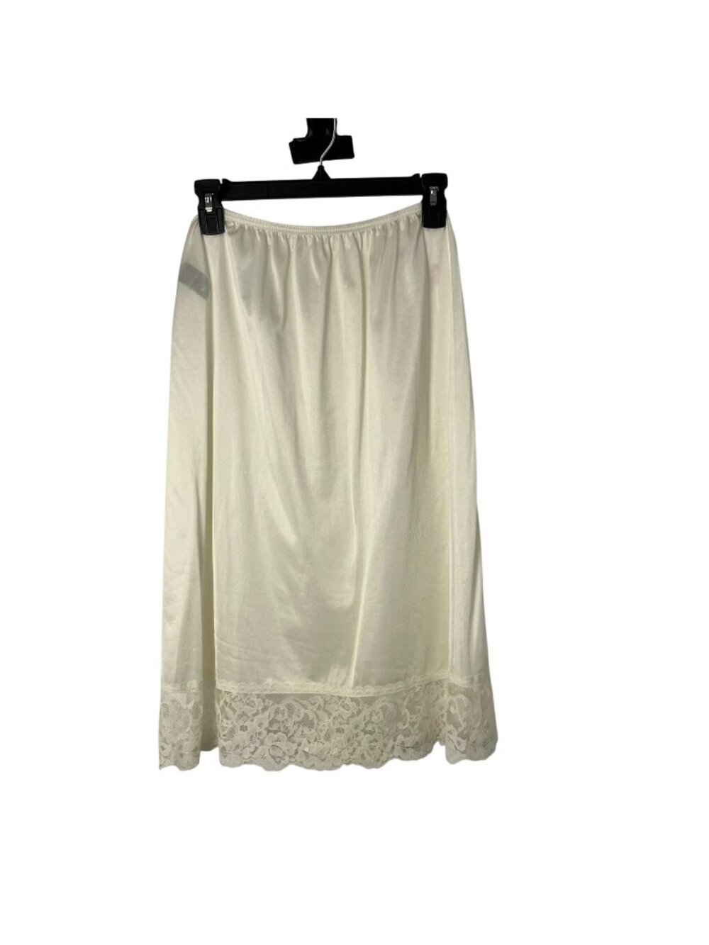 Vintage Vassarette Half Slip Womens M 26" Cream Nylon Lace Hem Elastic Waist USA